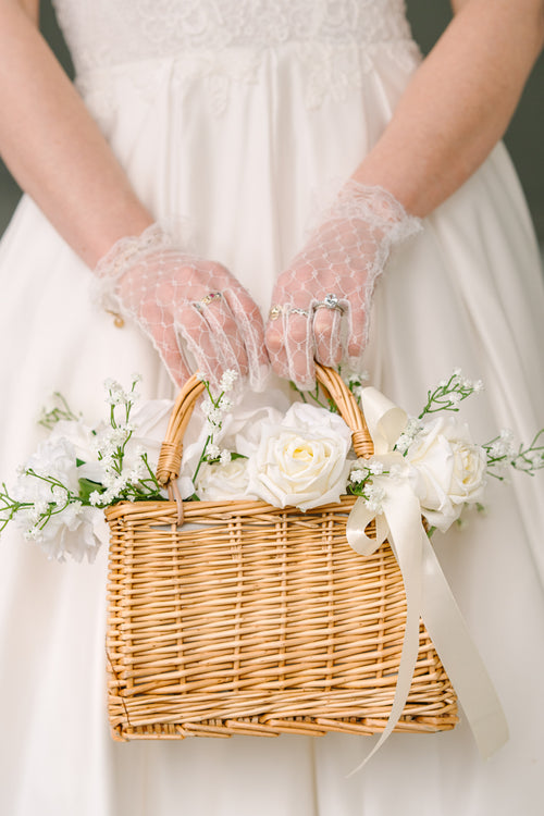 basket design for wedding dress Flower Girl Basket Ivory Wedding Basket, Flower Girls Basket, Flower Girl Gift Proposal, Flower Girl Baskets Pearl Handle Basket Lace Basket